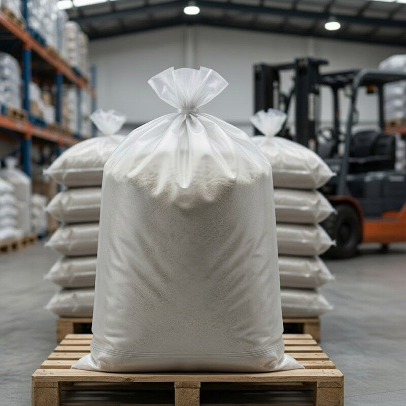 Zeropac HDPE bag with bulk contents on industrial pallet