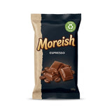 Espresso chocolate pack in Zeropac kerbside-recyclable metallised Hydropol barrier with kraft panel