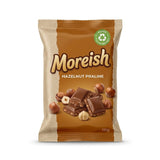 Hazelnut praline chocolate pack in Zeropac kerbside-recyclable metallised paper with kraft side panel