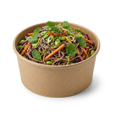 Zeropac bowl holding Asian noodle salad with snap peas and herbs