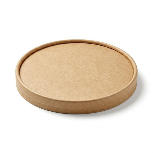 Zeropac Paper Lid 185mm PLA Coated, paper food lid with bowl