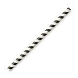 Zeropac Paper Straw Jumbo Black Stripe, jumbo-sized paper straw with black stripes
