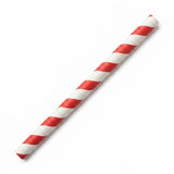 Zeropac Paper Straw Jumbo Red Stripe, jumbo-sized paper straw with red stripes