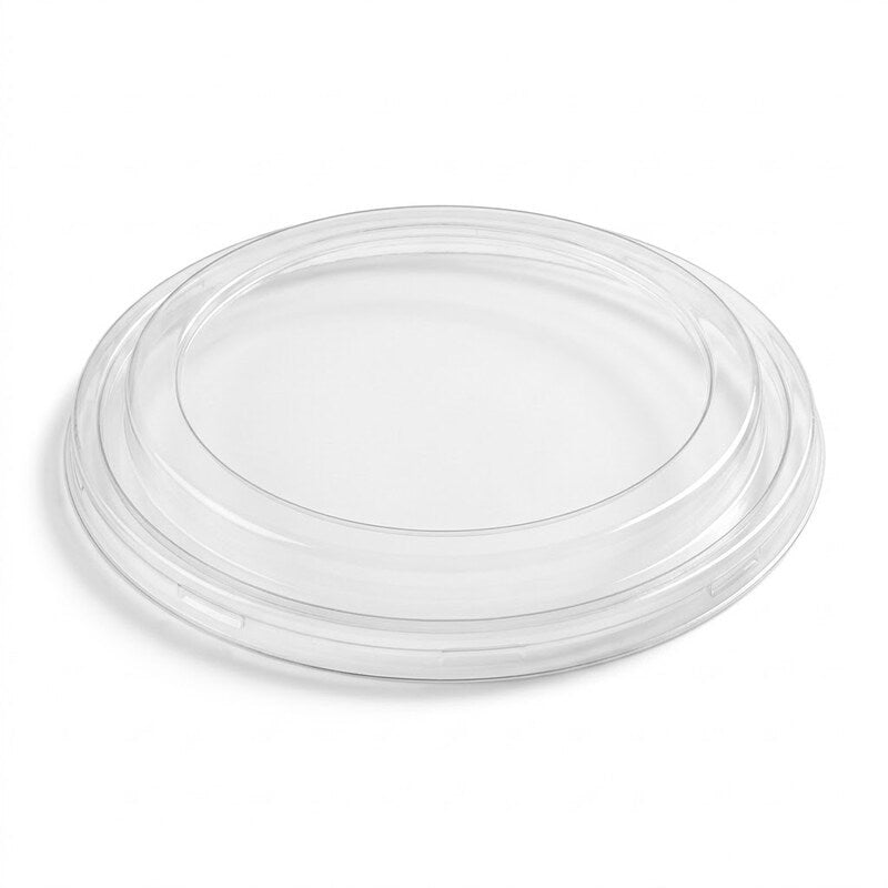 Zeropac PET clear flat salad bowl lid 184mm 42oz, PET bowl