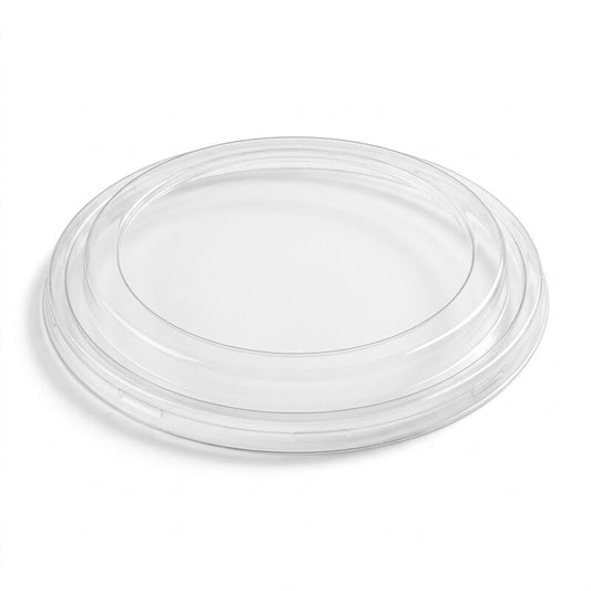 Zeropac PET clear flat salad bowl lid 184mm 42oz, PET bowl