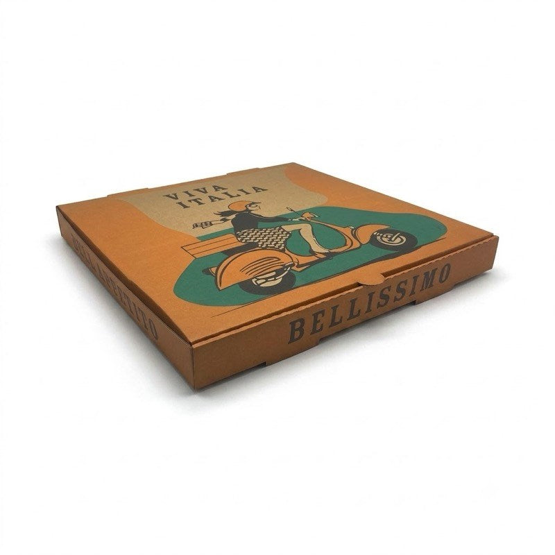 Zeropac Pizza Box Brown Printed 9 Inch, kraft corrugated