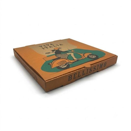 Zeropac Pizza Box Brown Printed 9 Inch, kraft corrugated