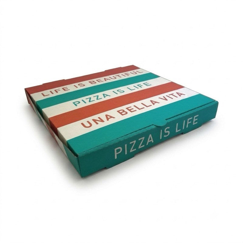 Zeropac Pizza Box White Printed 10 Inch, kraft corrugated