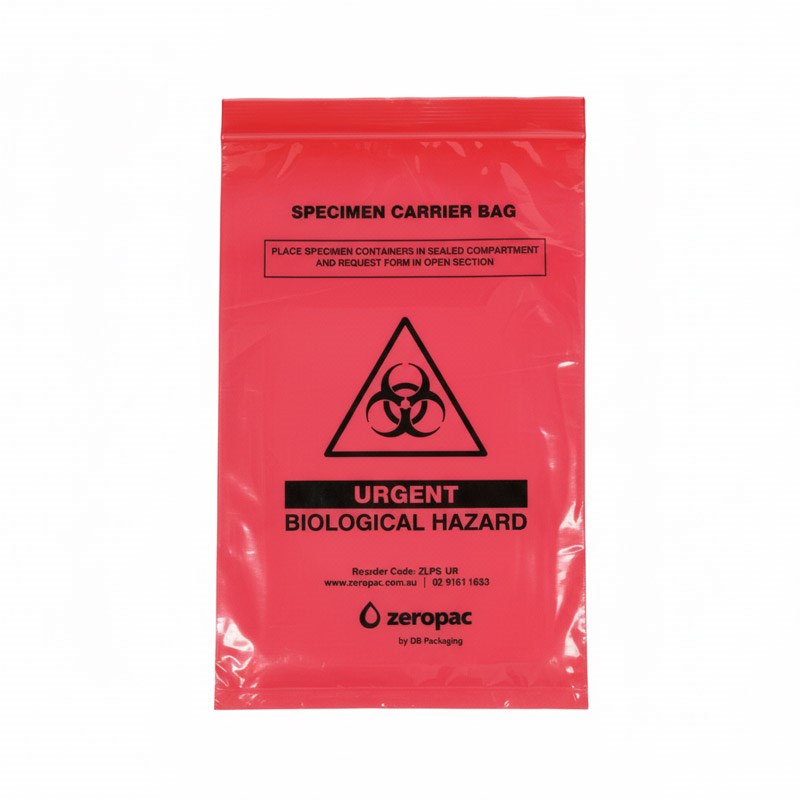 Zeropac Urgent Pathology Specimen Bag, red