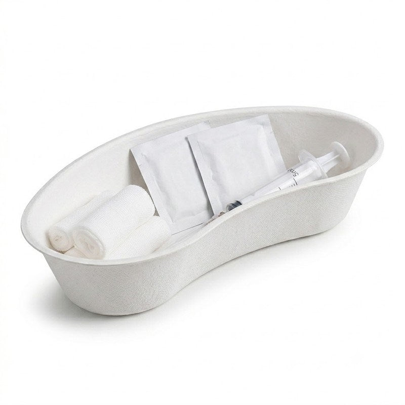 Zeropac White 700ml Kidney Dish with gauze and syringe