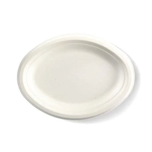 190 X 260mm / 7.75" X 10.25" Oval Sugarcane Plate-Zeropac