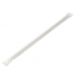 Individually Wrapped White Regular Straw